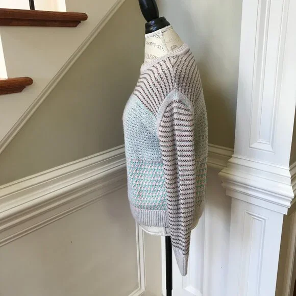 Rachel Comey Prescot Sweater Womens Small Blue Pink Crew Neck Alpaca Cotton Knit - Picture 7 of 10